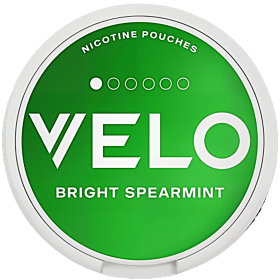 Velo Bright Spearmint Mini – mini nicotine pouches with mild spearmint and strong menthol flavor, 6 mg.
