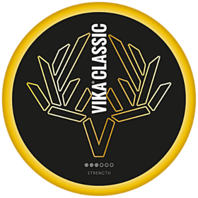 Vika Classic White Portion Snus, smoky tobacco taste with bergamot, low nicotine
