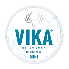 Vika Ice Cool Mint Mini All-White Nicotine Pouches, strong spearmint flavor with extra cooling kick.
